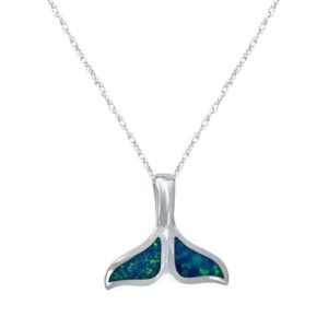 Dolphin Gifts - Sterling Silver Dolphin Tail Pendant Necklace
