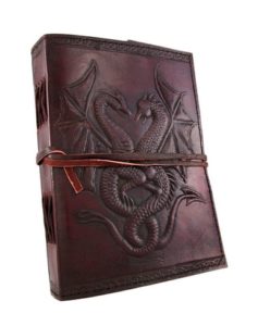 Dragon-Themed Gifts - Embossed Leather Dual Dragon Journal