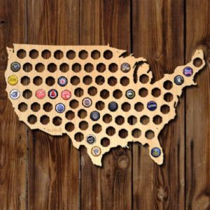 Gifts for Beer Lovers - Beer Cap Map of the USA