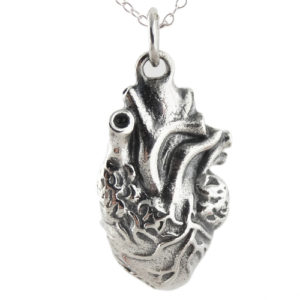 Gifts for Doctors - Sterling Silver Anatomical Heart Pendant