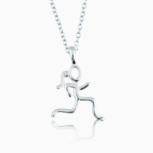 Gifts for Runners - Sterling Silver Stick Figure Runner Necklace