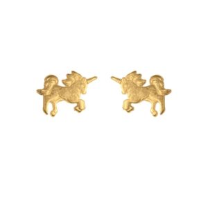 Unicorn Gifts for Her - Gold-Dipped Unicorn Stud Earrings
