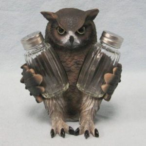 Owl Gifts - Wise Owl Salt and Pepper Shaker Holder Set