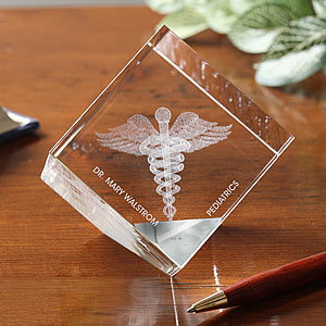 Personalized Gifts for Doctors - Personalized 3-D Crystal Sculpture