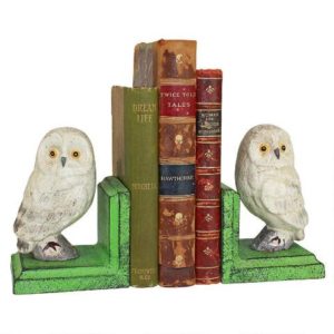 Owl Gifts - Wise Snowy Owl Bookends