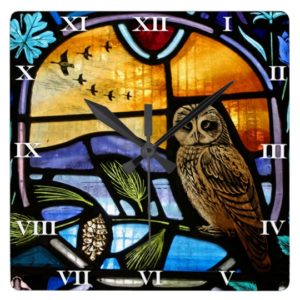 Owl-Themed Gifts - Stained Glass Owl Clock